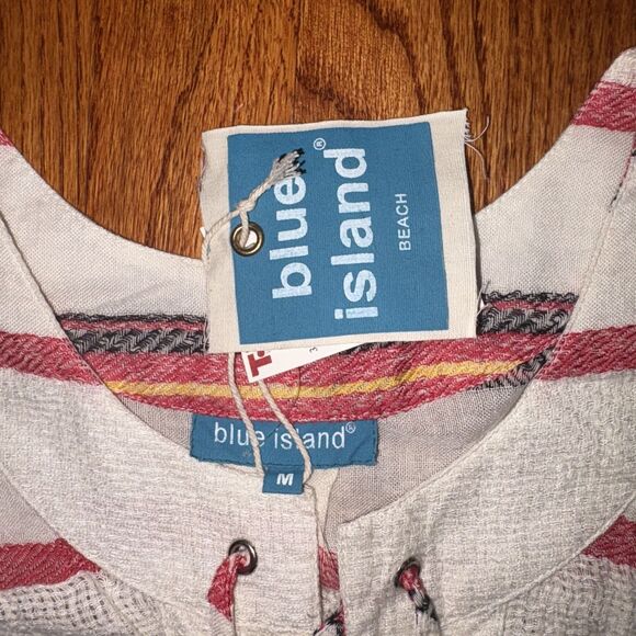 BLUE ISLAND NWT Cover Up Tunic Striped Size M - Picture 3 of 6
